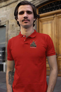 Polo Neck T-Shirt (Men) - Meowy Christmas (8 Colours)