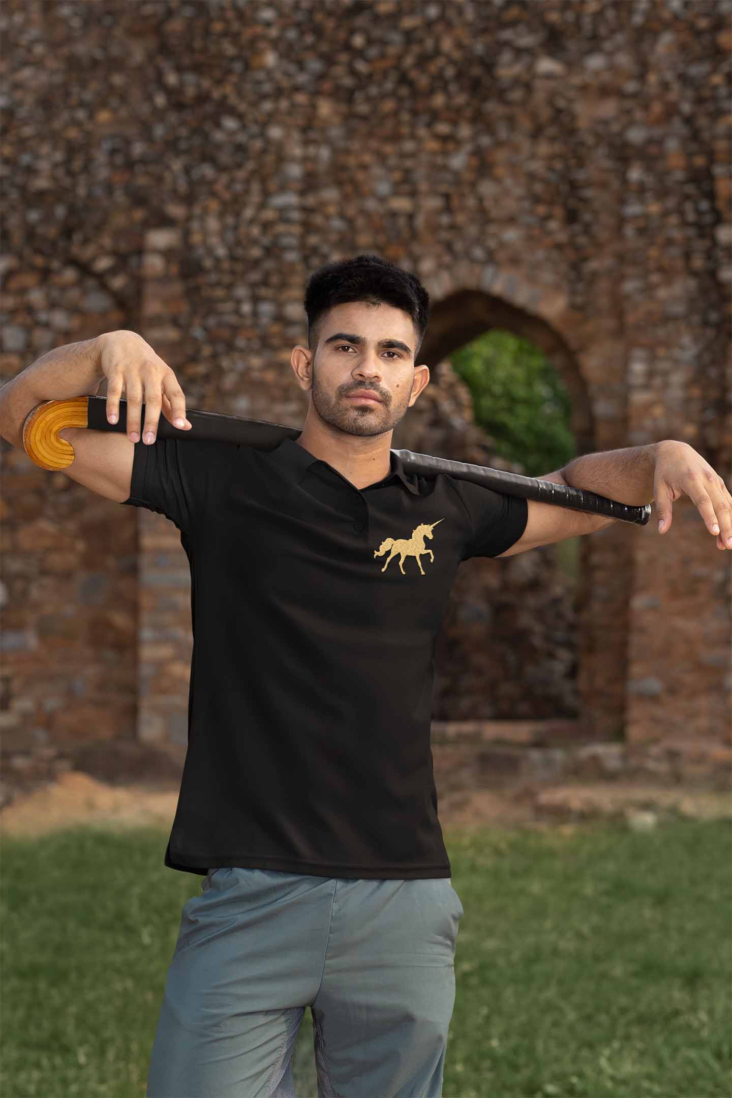Polo Neck T-Shirt (Men) - Mystical Unicorn (9 Colours)