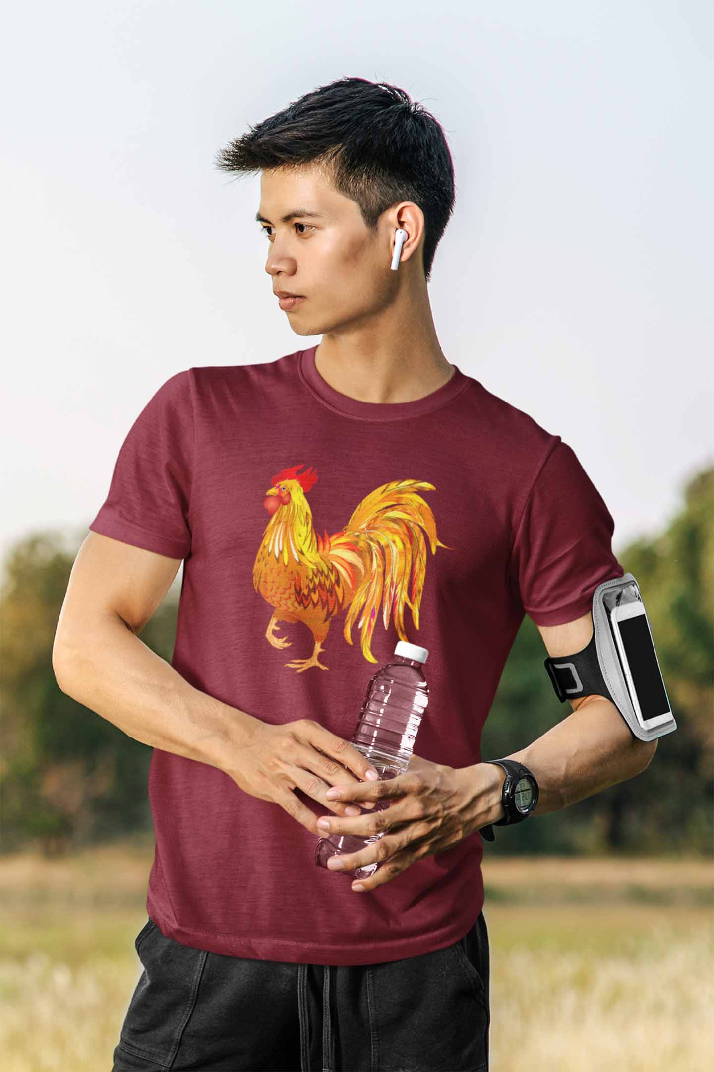 Round Neck T-Shirt (Men) - Cock-a-Doodle-Doo (12 Colours)