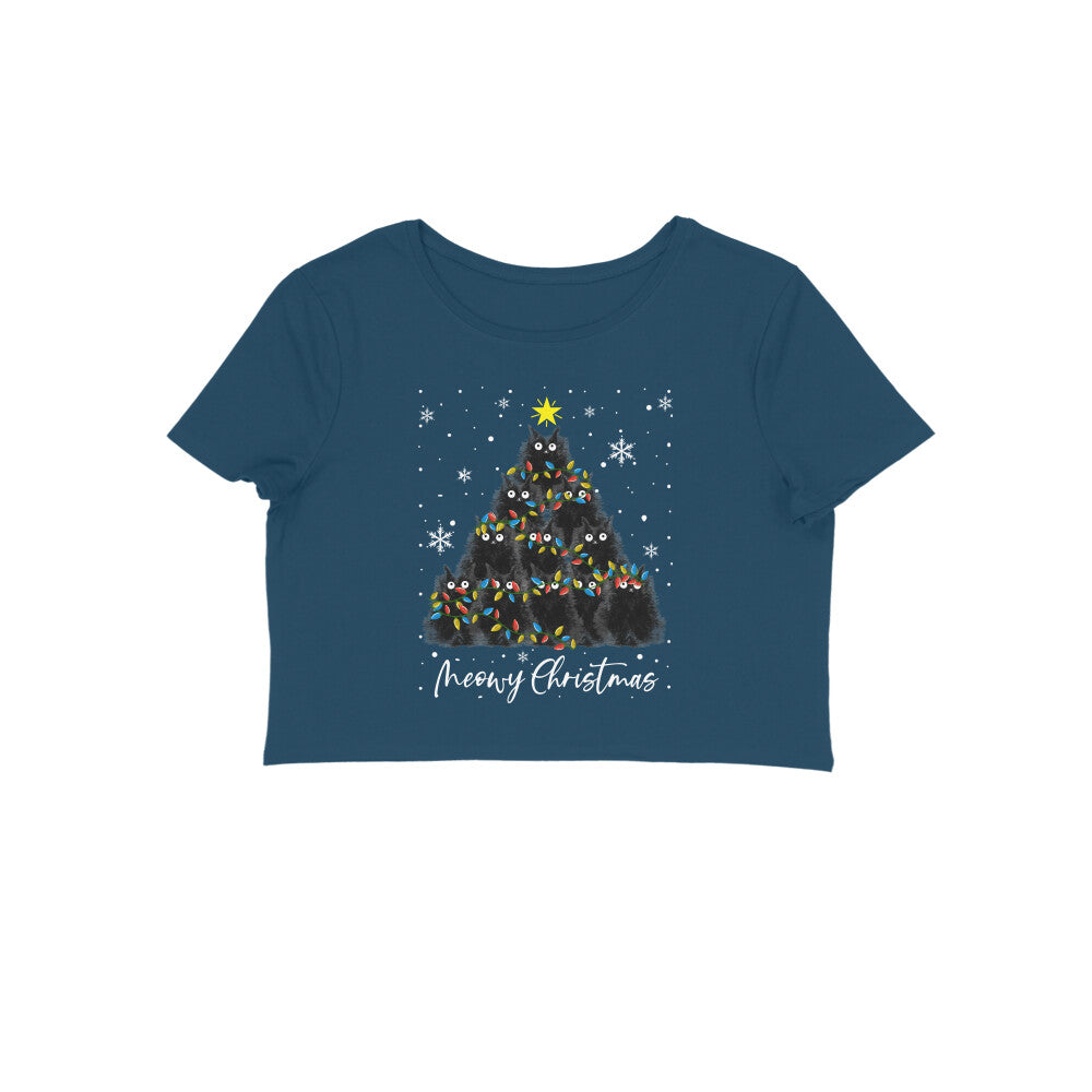 Crop Top (Women) - Meowy Christmas (5 Colours)