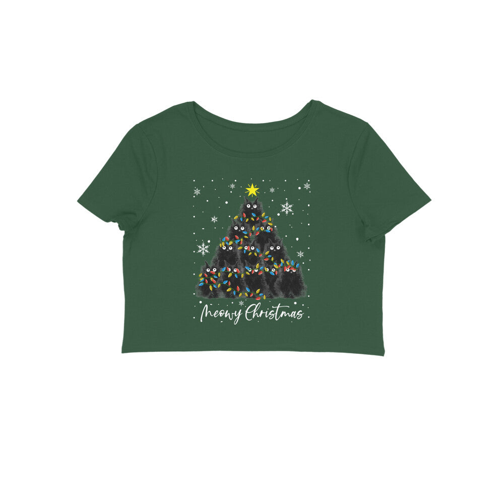 Crop Top (Women) - Meowy Christmas (5 Colours)