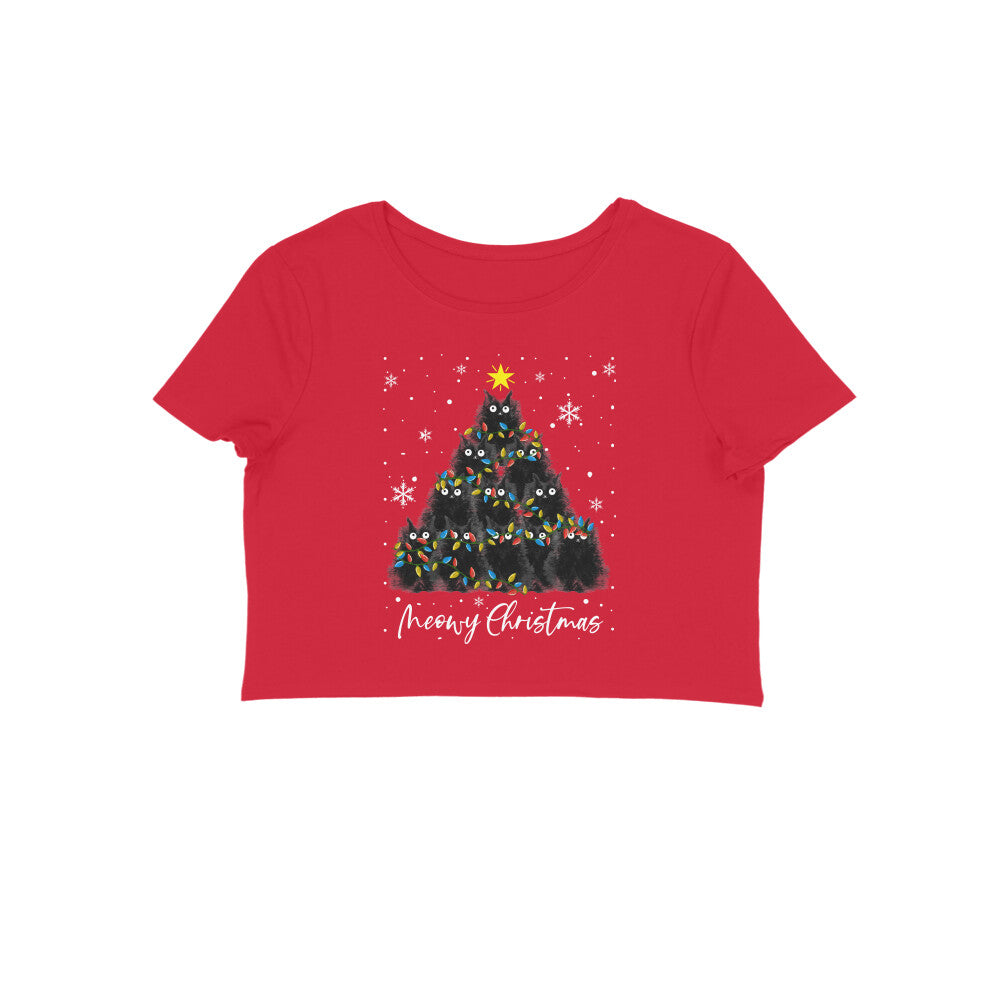 Crop Top (Women) - Meowy Christmas (5 Colours)