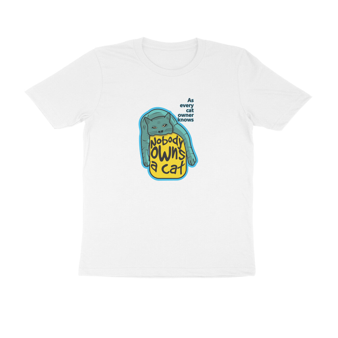Round Neck T-Shirt (Men) - Cat-titude (9 Colours)