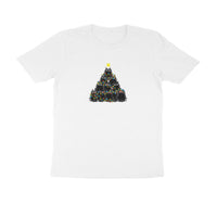 Round Neck T-Shirt (Men) - Meowy Christmas (9 Colours)