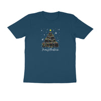 Round Neck T-Shirt (Men) - Meowy Christmas (9 Colours)
