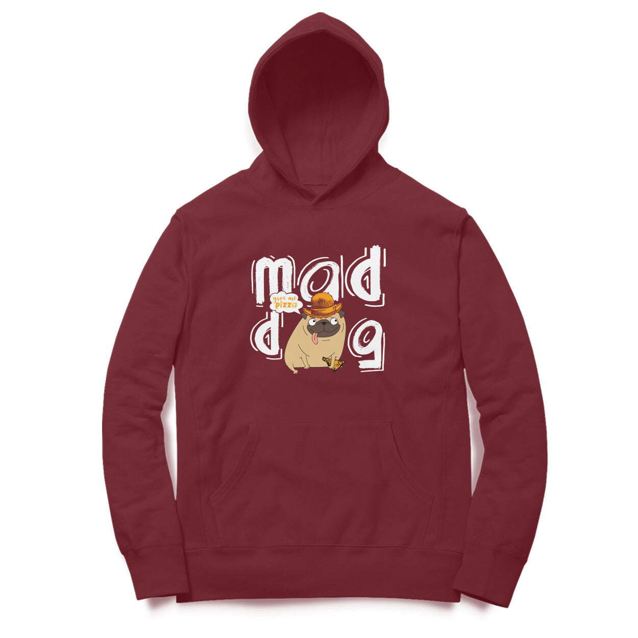 Hoodie (Men) - Pizza Pug (4 Colours)