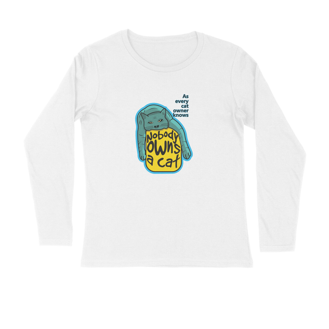 Full Sleeves Round Neck (Men) - Cat-titude (2 Colours)