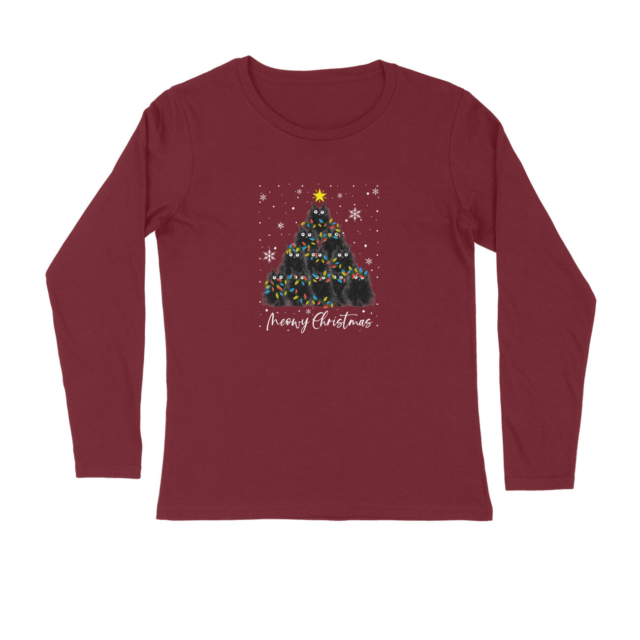 Full Sleeves Round Neck (Men) - Meowy Christmas (5 Colours)