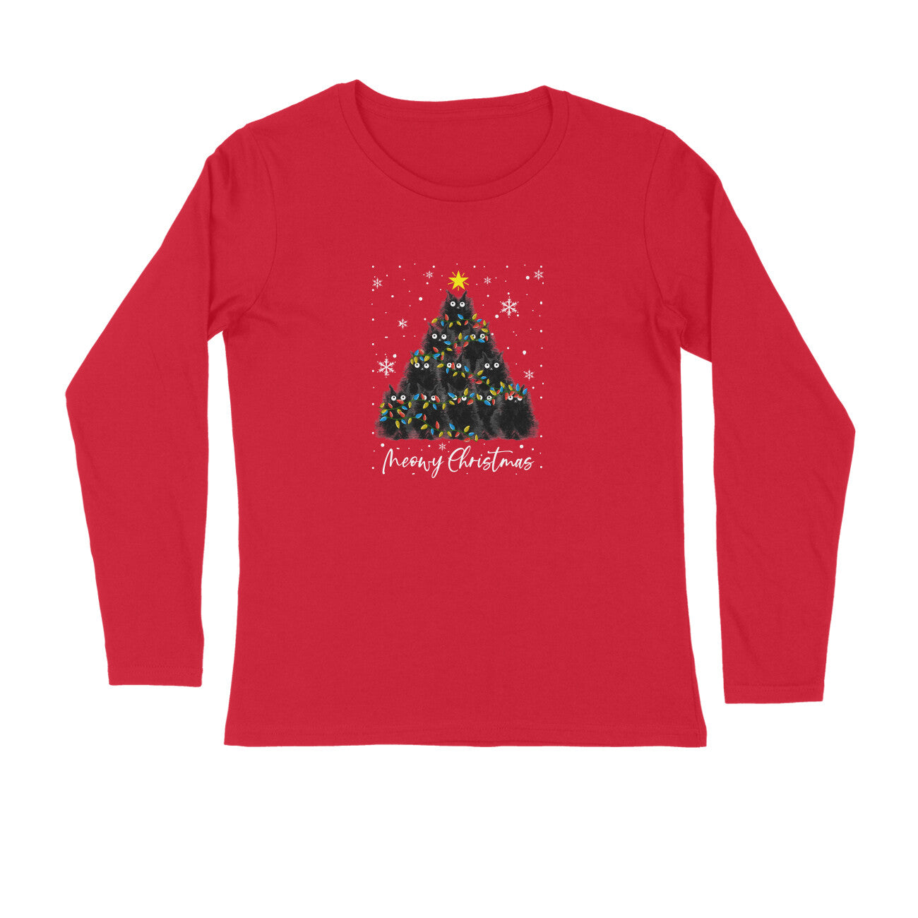 Full Sleeves Round Neck (Men) - Meowy Christmas (5 Colours)