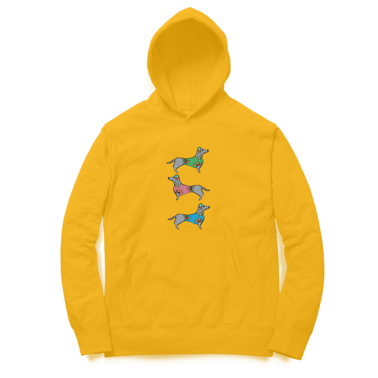 Hoodie (Men) - Three Daschunds (6 Colours)