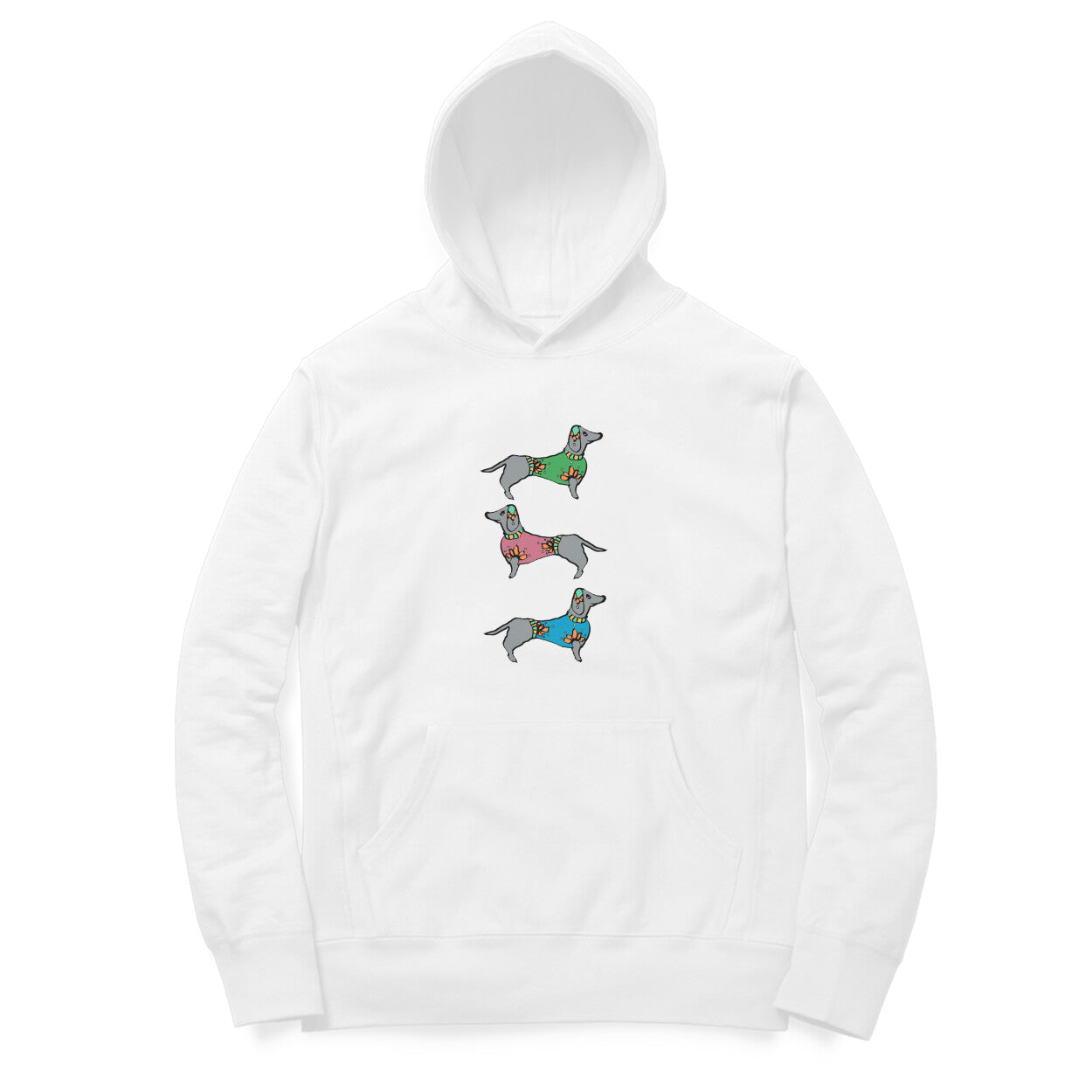 Hoodie (Men) - Three Daschunds (6 Colours)