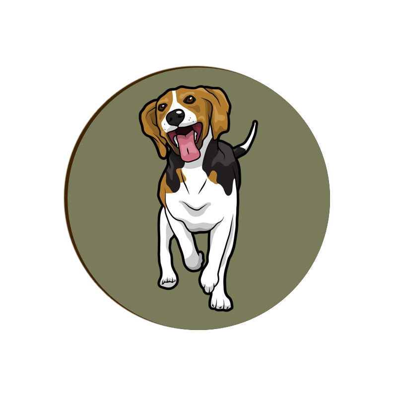 Fun Loving Beagle Round Coaster