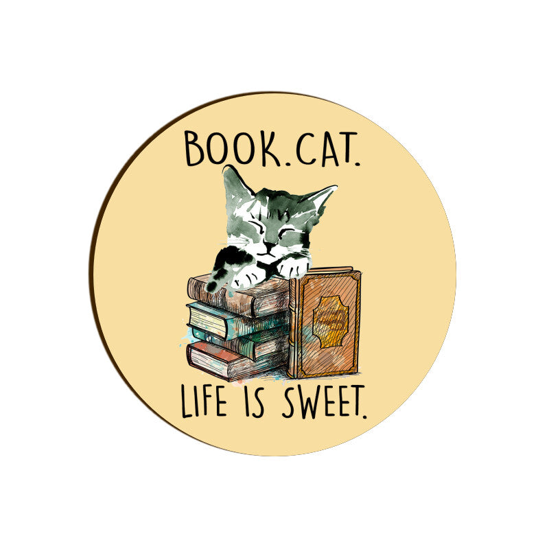 Nerdy Kitty Round Coaster