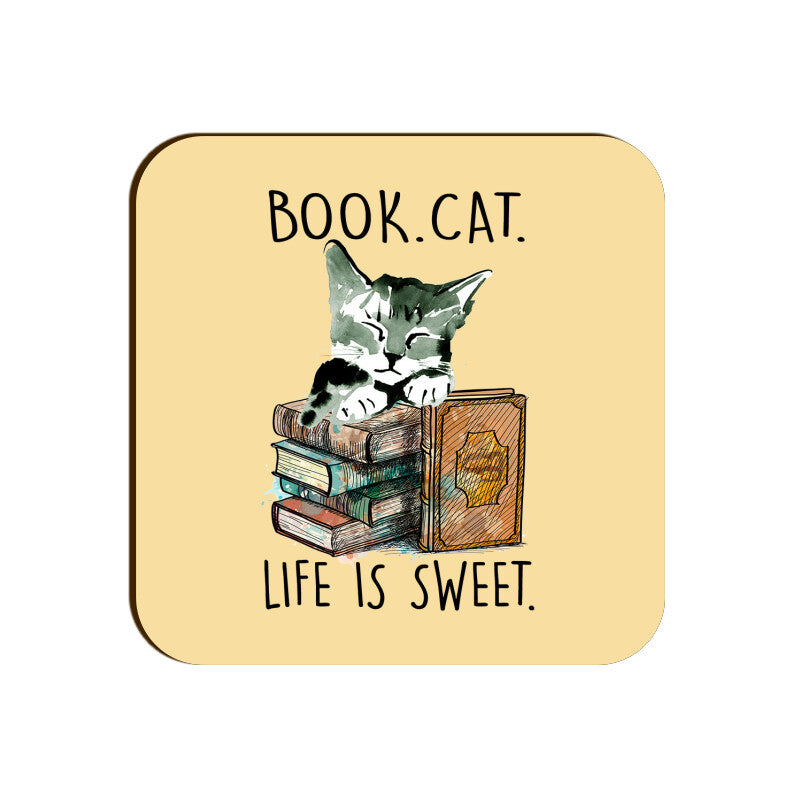 Nerdy Kitty Square Coaster
