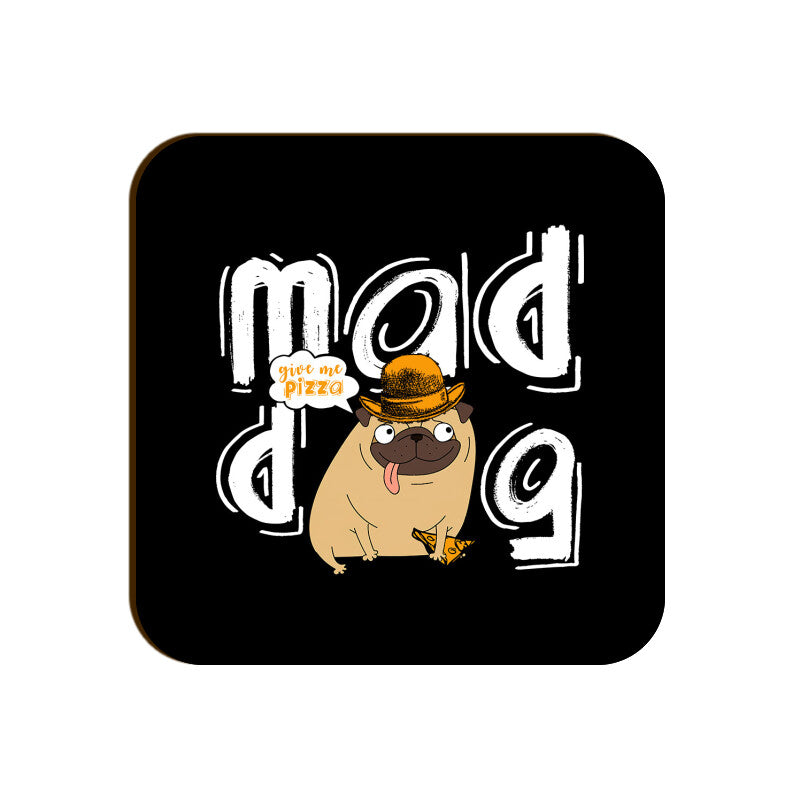 Pizza Pug Square Coaster