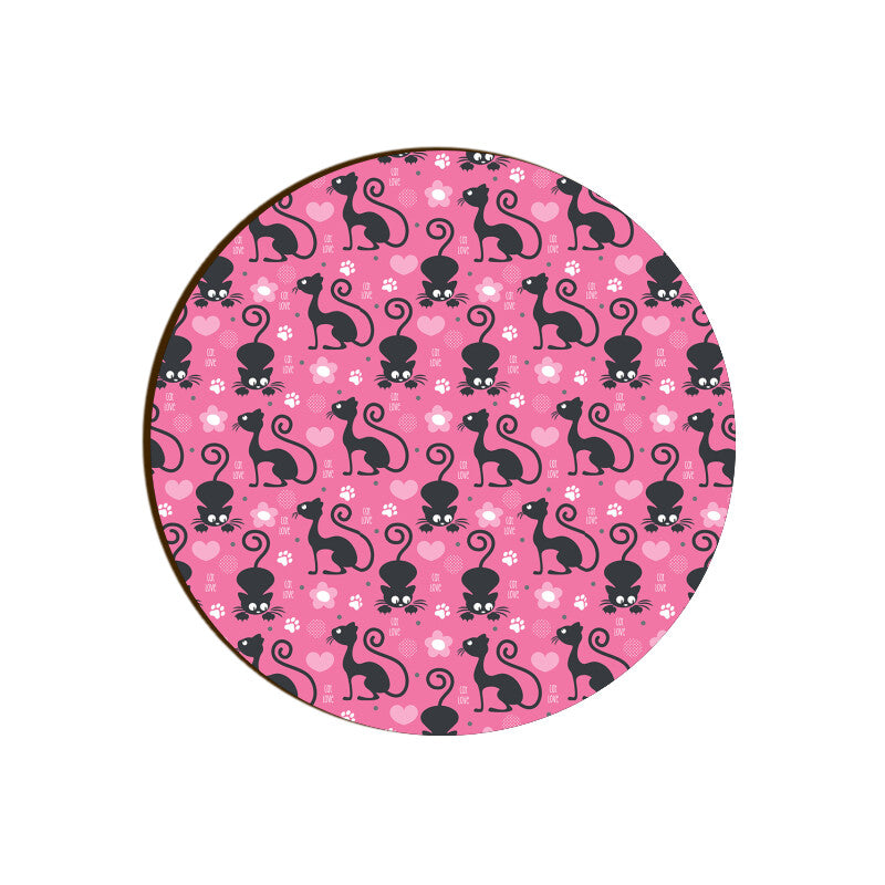 Purrfectly Pink Round Coaster