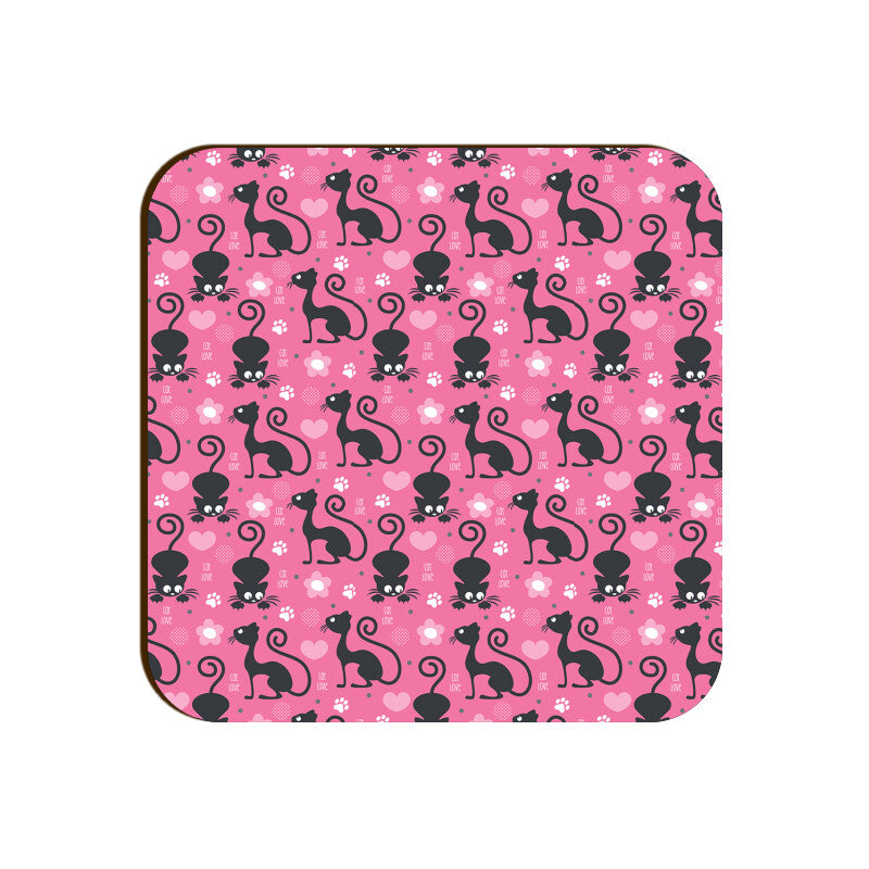 Purrfectly Pink Square Coaster