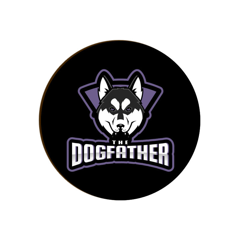 The Dogfather Husky Round Coaster