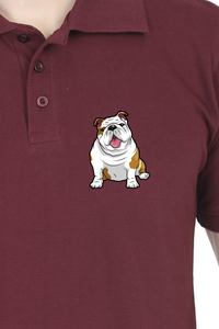 Polo Neck T-Shirt (Men) - Wringkly Sprinkly Bulldog (11 Colours)