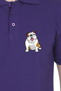 Polo Neck T-Shirt (Men) - Wringkly Sprinkly Bulldog (11 Colours)