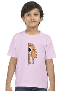 Round Neck T-Shirt (Boys) - Basset Hound Hello (10 Colours)