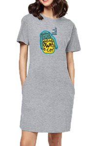 T-shirt Dress With Pockets - Cat-titude (2 Colours)