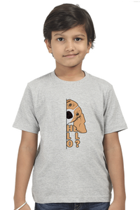 Round Neck T-Shirt (Boys) - Basset Hound Hello (10 Colours)