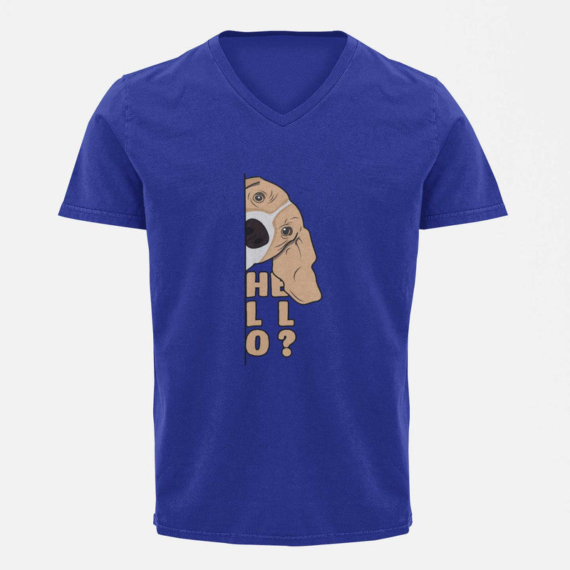 Stepevoli Clothing - V Neck T-Shirt (Men) - Basset Hound Hello (5 Colours)