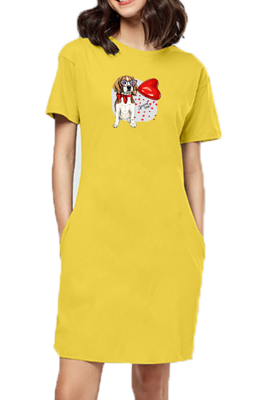 T-shirt Dress With Pockets - Beagle Furever Love (6 Colours)