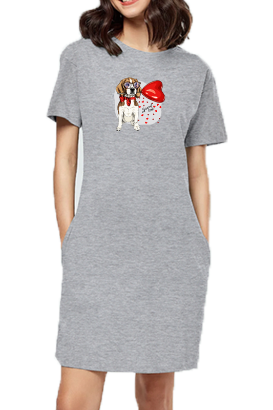 T-shirt Dress With Pockets - Beagle Furever Love (6 Colours)