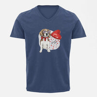 Stepevoli Clothing - V Neck T-Shirt (Men) - Beagle Furever Love (5 Colours)
