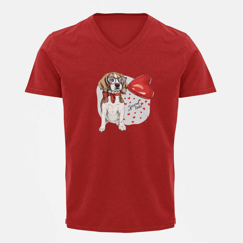 Stepevoli Clothing - V Neck T-Shirt (Men) - Beagle Furever Love (5 Colours)