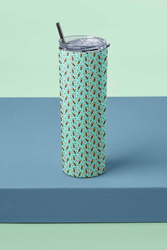 Bee My Honey Skinny Tumbler With Metal Straw