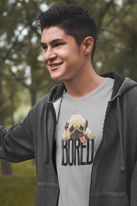 Stepevoli Clothing - V Neck T-Shirt (Men) - Bored Pug Baby (2 Colours)
