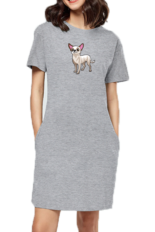 T-shirt Dress With Pockets - Chatty Chihuahua (6 Colours)