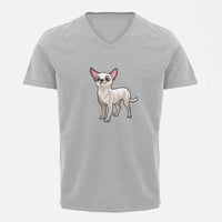 Stepevoli Clothing - V Neck T-Shirt (Men) - Chatty Chihuahua (5 Colours)