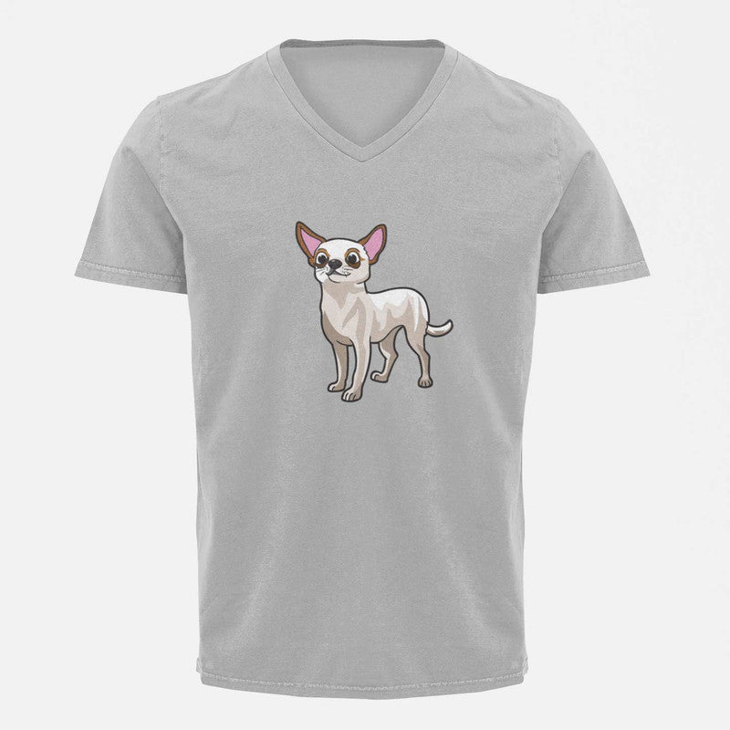Stepevoli Clothing - V Neck T-Shirt (Men) - Chatty Chihuahua (5 Colours)