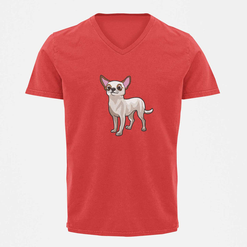 Stepevoli Clothing - V Neck T-Shirt (Men) - Chatty Chihuahua (5 Colours)