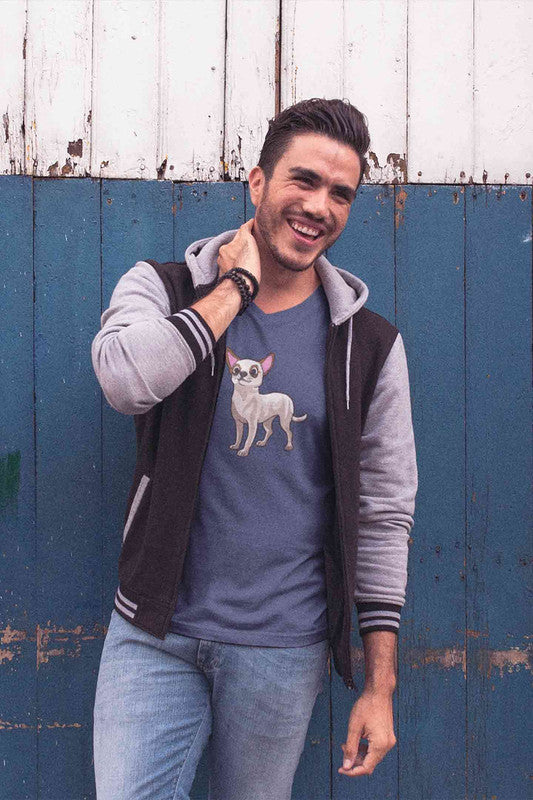 Stepevoli Clothing - V Neck T-Shirt (Men) - Chatty Chihuahua (5 Colours)
