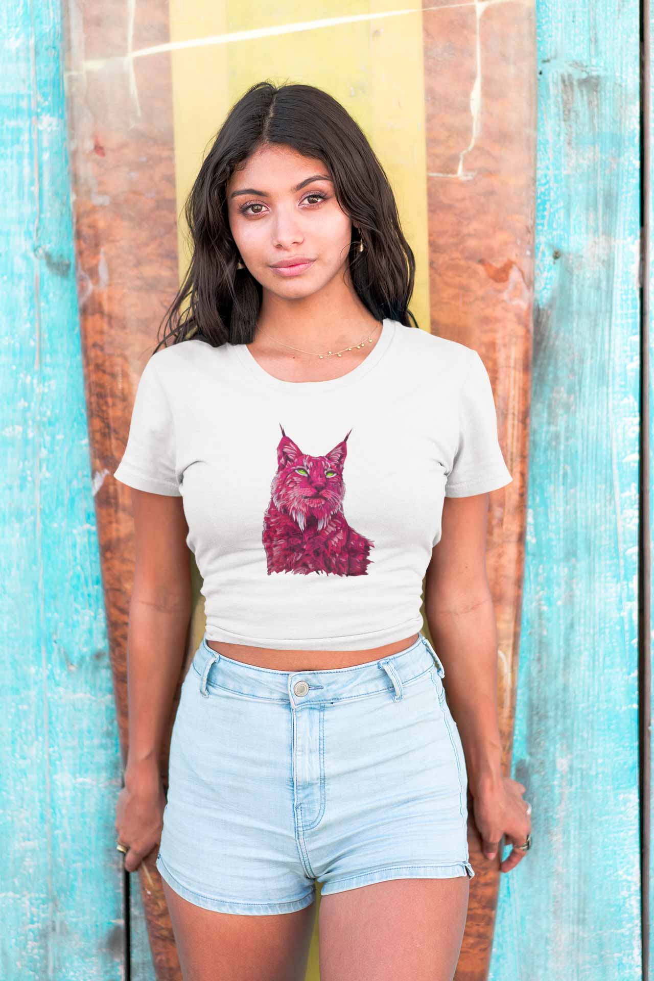 Stepevoli Clothing - Crop Top (Women) - Roar Of The Fuchsia Lion (10 Colours)