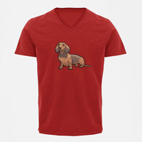 Stepevoli Clothing - V Neck T-Shirt (Men) - Dash Dash Dachshund (5 Colours)