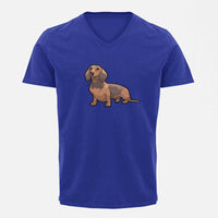 Stepevoli Clothing - V Neck T-Shirt (Men) - Dash Dash Dachshund (5 Colours)