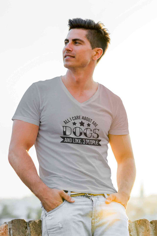 Stepevoli Clothing - V Neck T-Shirt (Men) - Dogs Are My Life (2 Colours)