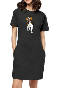 T-shirt Dress With Pockets - Fun Loving Beagle (6 Colours)