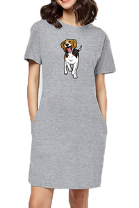 T-shirt Dress With Pockets - Fun Loving Beagle (6 Colours)