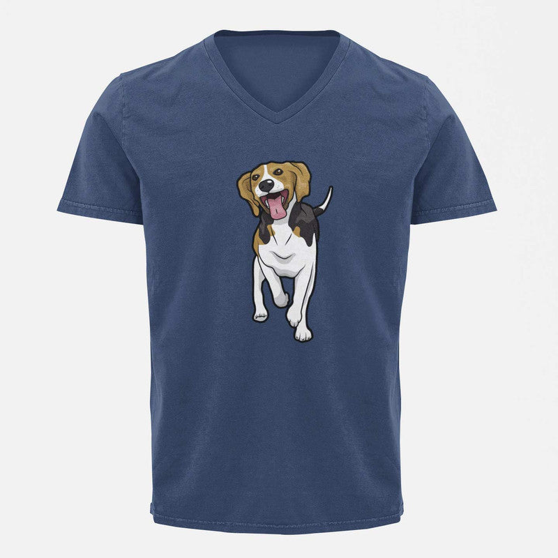 Stepevoli Clothing - V Neck T-Shirt (Men) - Fun Loving Beagle (5 Colours)