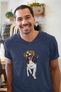 Stepevoli Clothing - V Neck T-Shirt (Men) - Fun Loving Beagle (5 Colours)