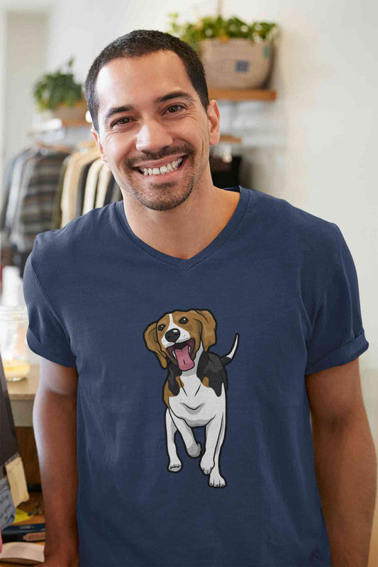 Stepevoli Clothing - V Neck T-Shirt (Men) - Fun Loving Beagle (5 Colours)