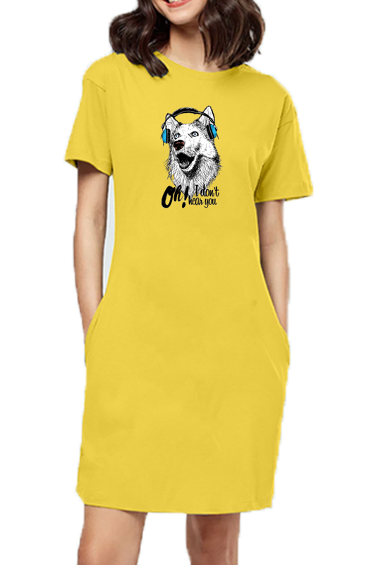 T-shirt Dress With Pockets - Howl You Doing? (4 Colours)