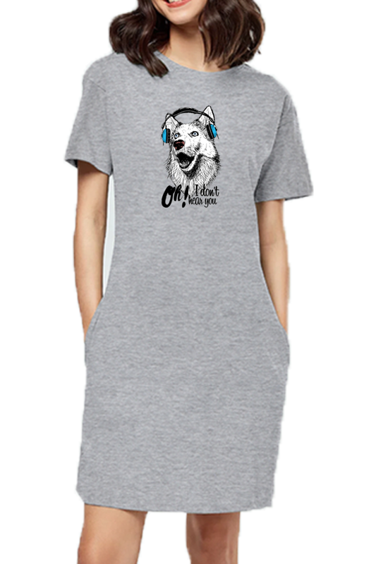 T-shirt Dress With Pockets - Howl You Doing? (4 Colours)